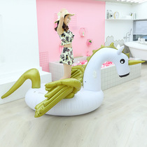 Golden flying horse floating row sitting on water inflatable lying chair supplies water park equipment manufacturer netred toy swimming