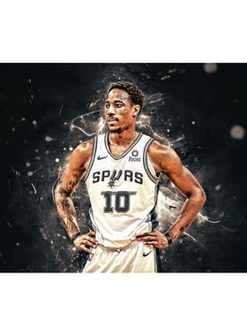 德罗赞海报NBA篮球明星马刺公牛超大卧室墙贴宿舍装饰壁纸画定制