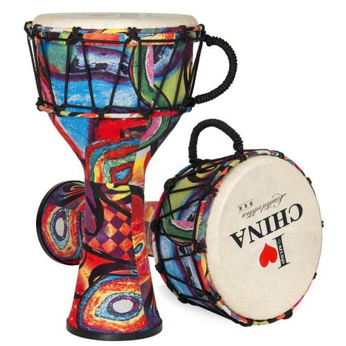 KELAND I LOVE CHINA ABS专业非洲手鼓 10寸中国风 绑绳/提手 - 图2