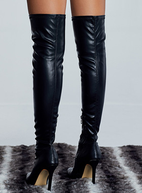 Sexy high heels, long boots, leather boots, women's shoes,