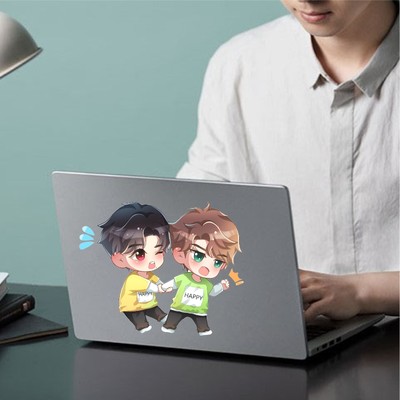 王一博肖战博君一肖双人可爱q版卡通漫画汽车电脑行李箱车贴纸画2 虎窝淘