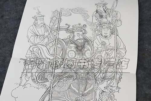 4开】中国壁画线描白描敦煌壁画永乐宫法海寺3册高清临摹范本工笔画线描