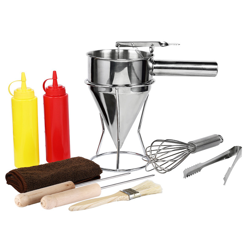 不锈钢章鱼小丸子蛋糕漏斗小口径手持式面糊漏斗家用厨房烘培工具 - 图3