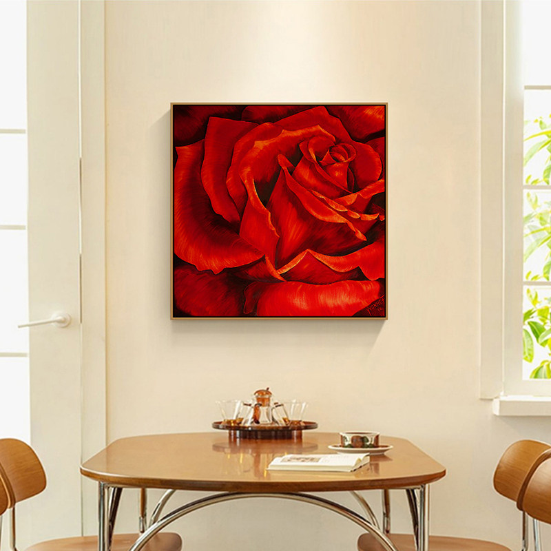 红色玫瑰花客厅沙发背景墙高级感装饰画餐厅壁画主卧卧室床头挂画,淘宝优惠券,粉丝福利购,淘宝优惠卷