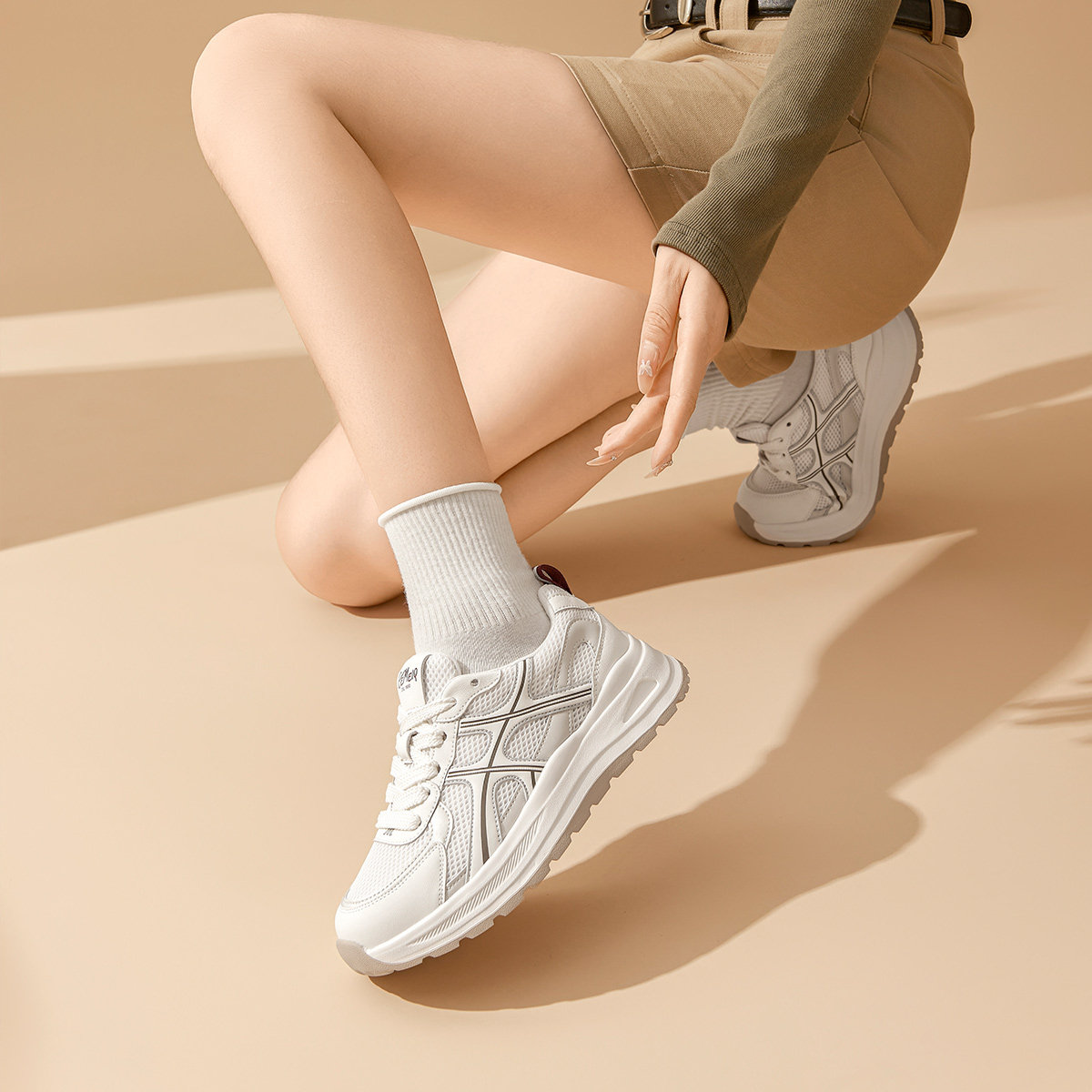 戈美其运动鞋女2025新款软底轻便女鞋妈妈鞋透气网面休闲跑步鞋,淘宝优惠券,粉丝福利购,淘宝优惠卷