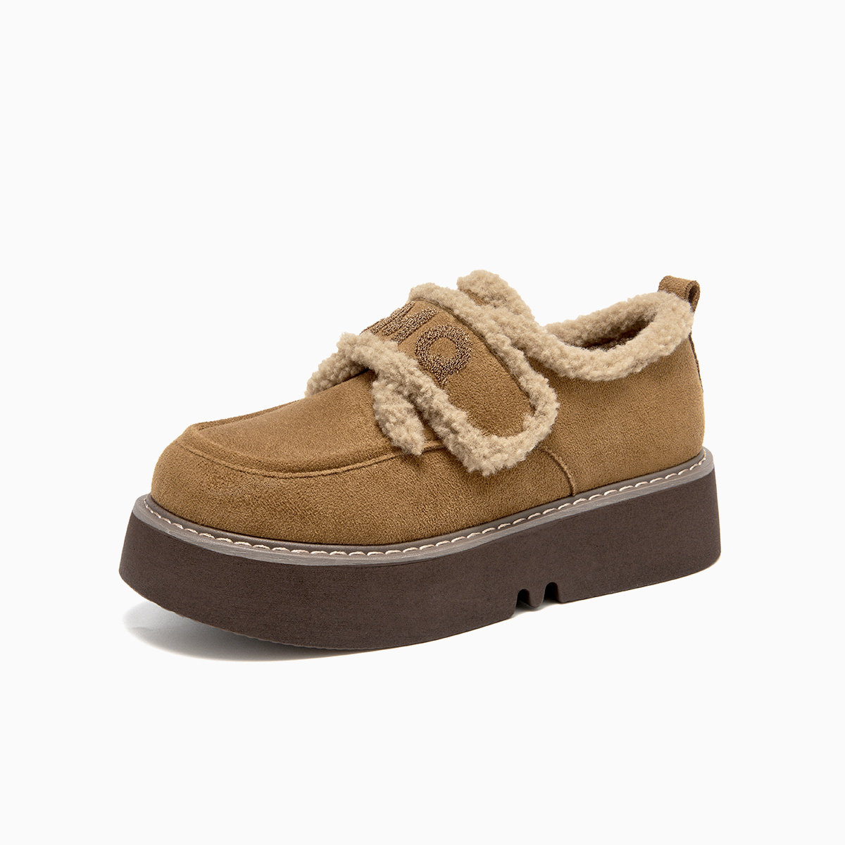 戈美其休闲勃肯鞋女款2025冬季加绒厚底豆豆鞋百搭一脚蹬保暖棉鞋,淘宝优惠券,粉丝福利购,淘宝优惠卷