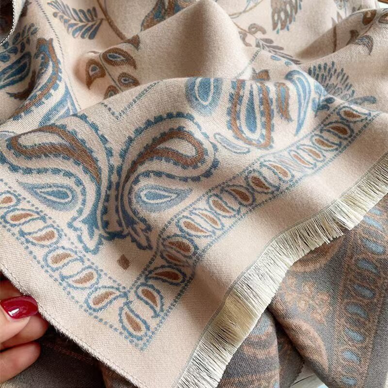 秋冬季青鸟故事厚款围巾仿羊绒保暖围脖女防寒时尚高级感披肩新品