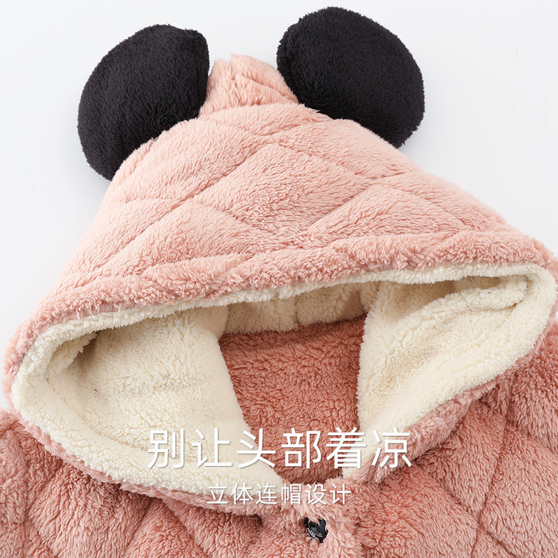 芬腾可安睡衣女三层夹棉加厚加绒秋冬季珊瑚绒睡袍长裤家居服套装,淘宝优惠券,粉丝福利购,淘宝优惠卷