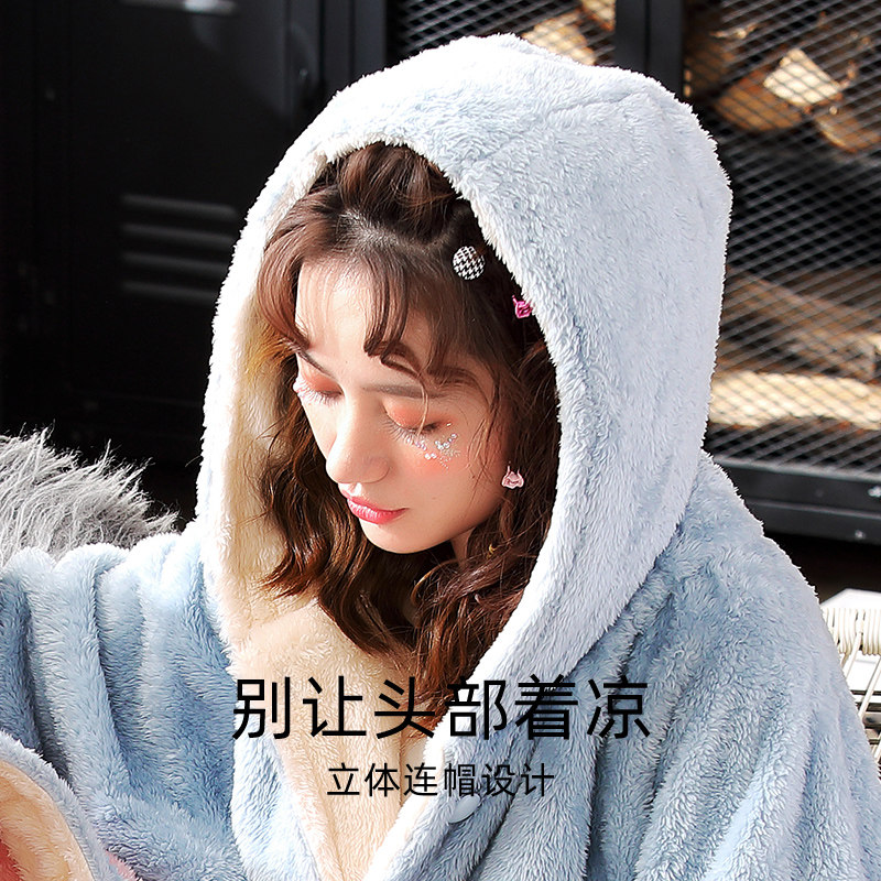 芬腾可安睡袍女秋冬浴袍长款珊瑚绒星星情侣睡衣男加厚保暖家居服,淘宝优惠券,粉丝福利购,淘宝优惠卷