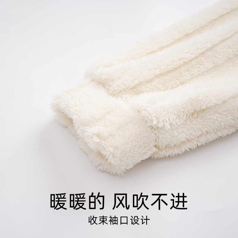 芬腾可安秋冬季情侣睡衣女珊瑚绒加厚加绒可外穿家居服男运动套装 - 图2