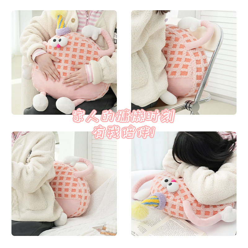 小怪兽沙发抱枕可爱搞怪卡通柔软宿舍腰靠羊羔绒提花办公舒适靠枕,淘宝优惠券,粉丝福利购,淘宝优惠卷