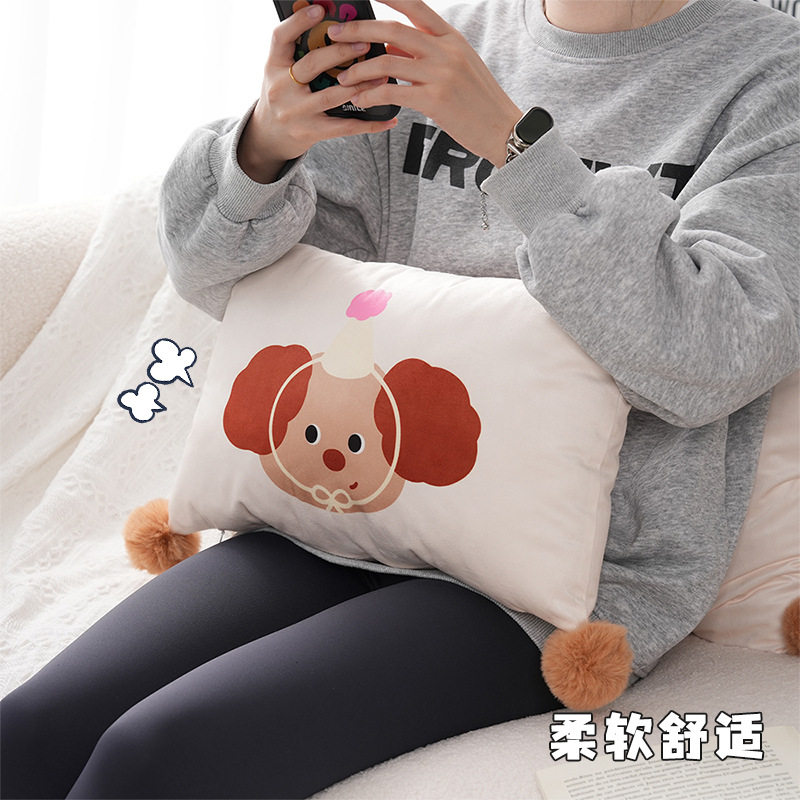 荷兰绒卡通小狗沙发抱枕办公室桌椅腰靠久坐不累主卧床头柔软靠垫,淘宝优惠券,粉丝福利购,淘宝优惠卷