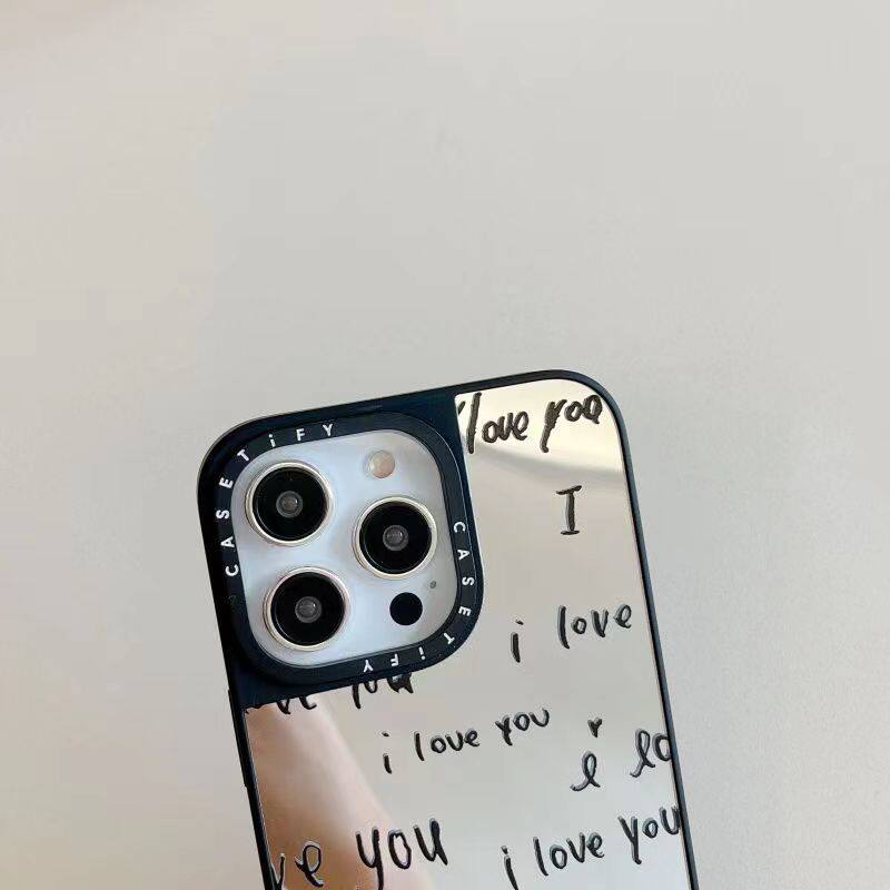 CASETiFY爱你一百遍情人节16适用于iPhone14/13/15ProMax镜面手机壳艺术15plus高级感简约个性diy防摔保护套x