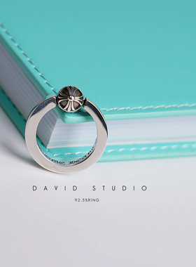 纯银十字架旋转情侣戒指