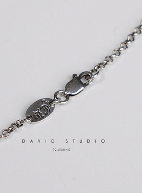 david纯手工925纯银ch做旧吊牌