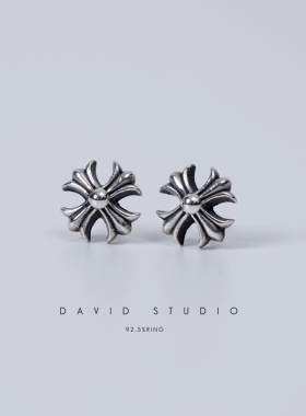 davidstudio925十字花小号耳环