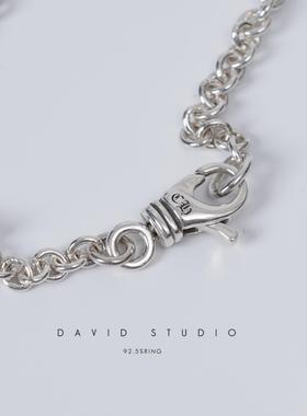 纯银骷髅吊坠罗志祥同款项链