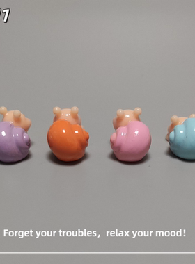 E加1 新款卡通可爱蜗牛微景观树脂工艺品小摆件 治愈系解压小礼物