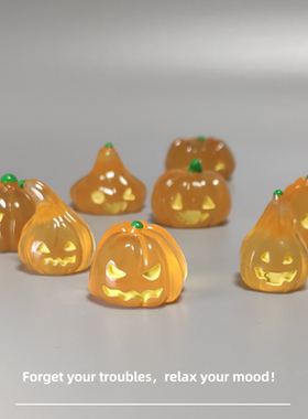 E加1 新款可爱万圣节南瓜灯精灵微景观小摆件 解压治愈系小礼物