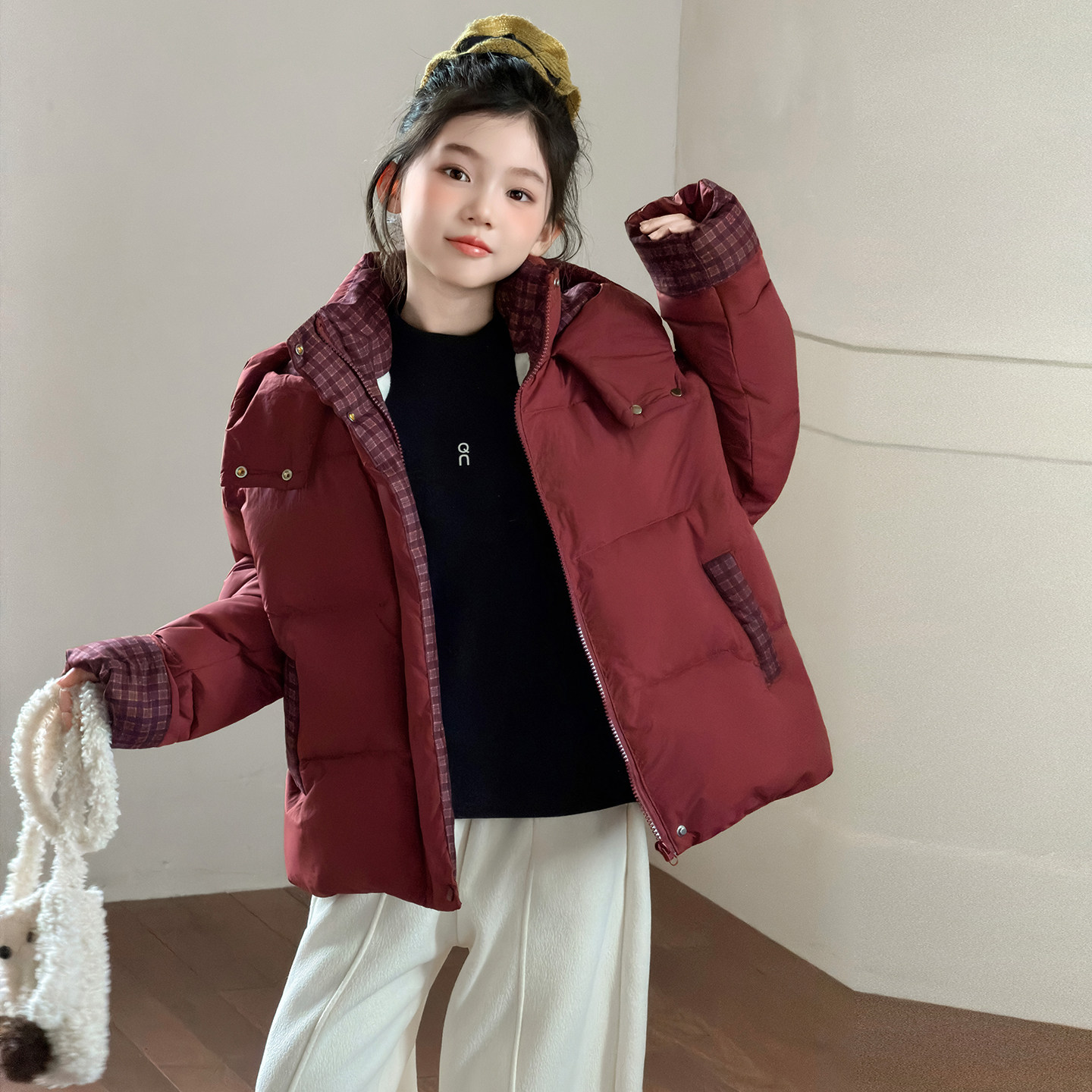 女童棉服冬装2025新款童装红色拜年服加厚外套儿童冬季本命年棉袄,淘宝优惠券,粉丝福利购,淘宝优惠卷