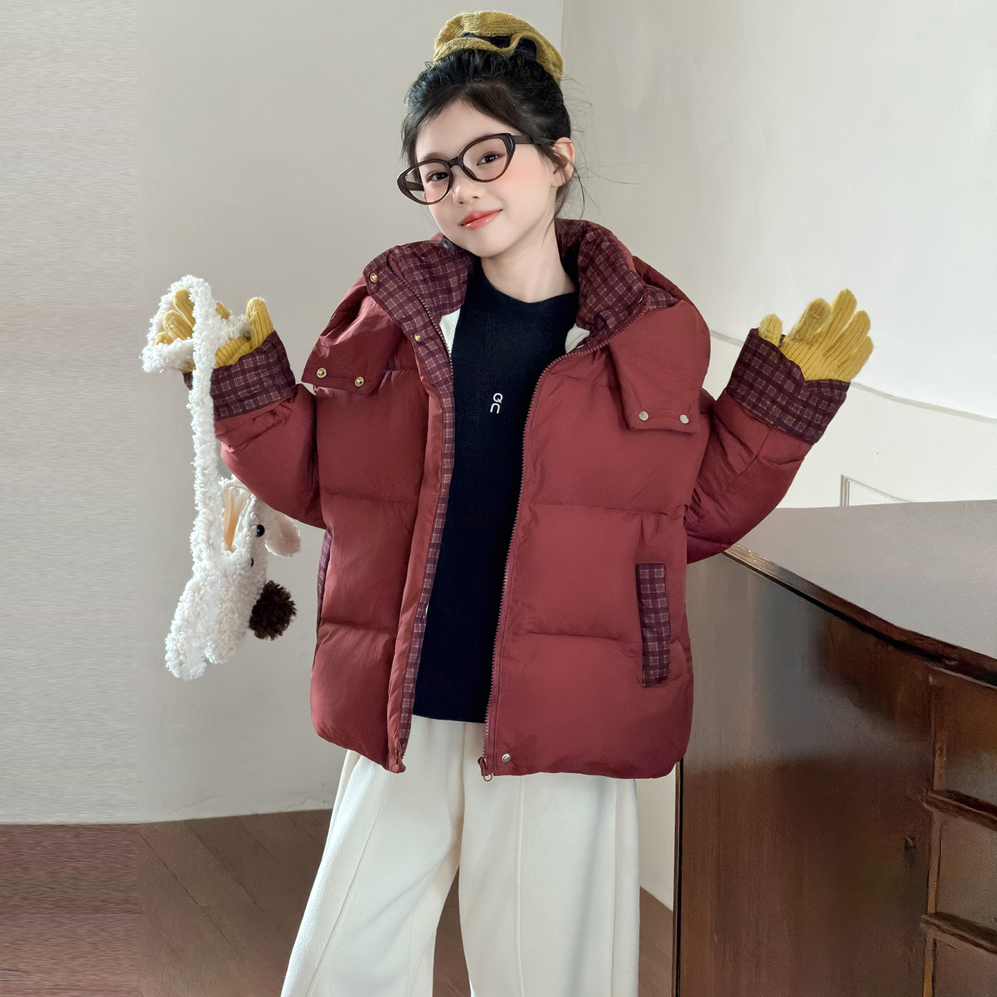 女童棉服冬装2025新款童装红色拜年服加厚外套儿童冬季本命年棉袄,淘宝优惠券,粉丝福利购,淘宝优惠卷