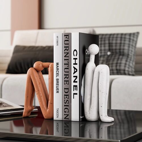 北欧现代轻奢书档抽象人物摆件创意家居办公室书柜书挡酒柜装饰品 - 图2