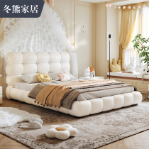 Winter Bear Method Cream Wind Child Bed Teenage Girl Princess Bed Single 1 m 5 Nordic modern minimalist boy Buve bed