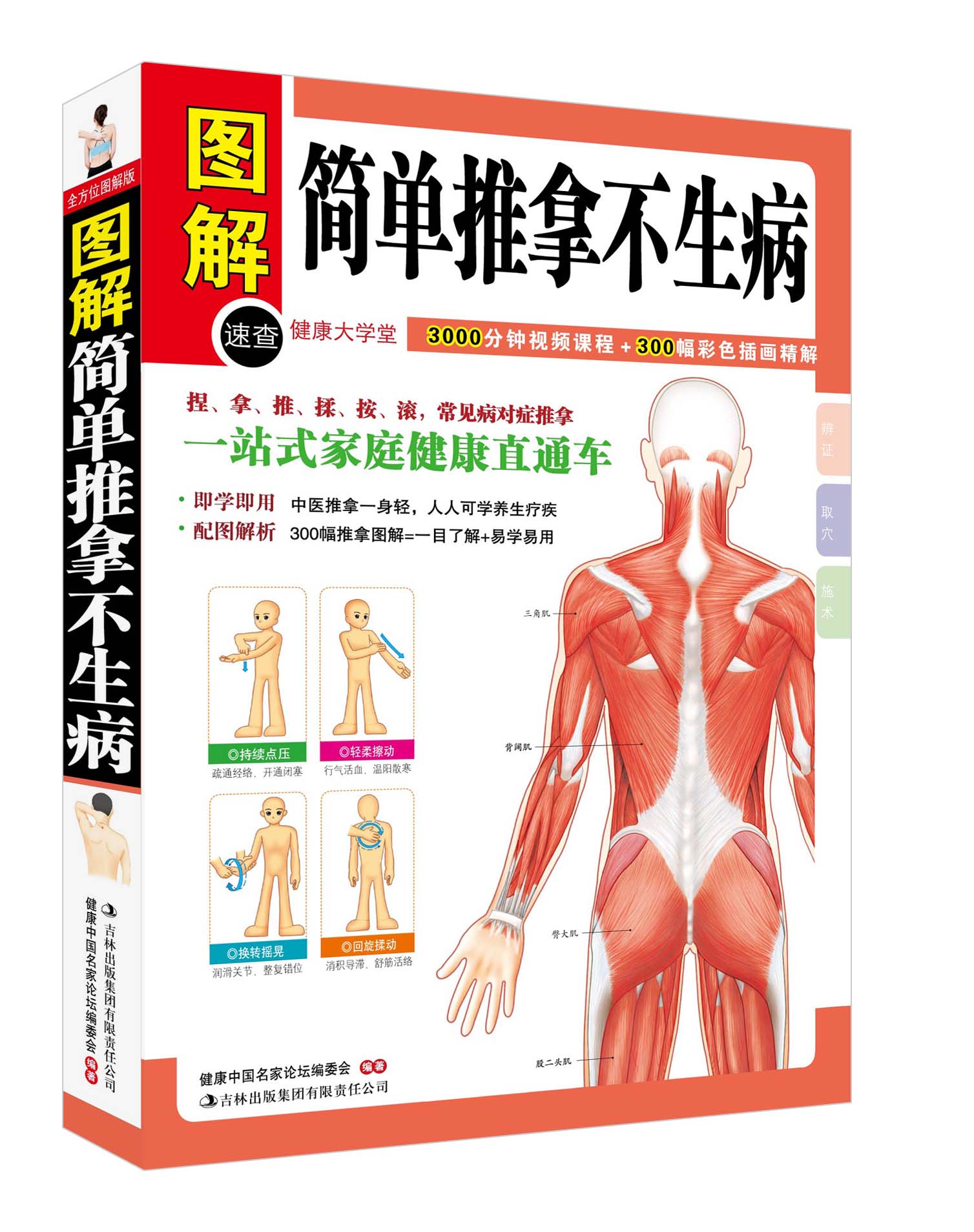 全四册图解特效指压疗法对症按摩简单推拿十二经络调筋朮中医养生保健书籍经络穴位按摩书籍按摩指压治病经筋手疗法家庭健康常识-图0