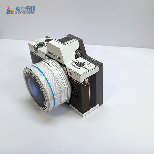 简版奥林巴斯照相机3D纸模型DIY益智手工课免剪折纸玩具天一纸艺 - 图2