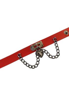 Personalized Punk Style Heart-shaped Lock Brlet Pendant Chai