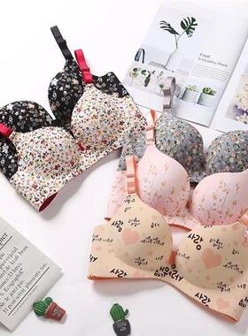 Women Flower Print Seamless Bra Sexy Lingerie Floral Push Up