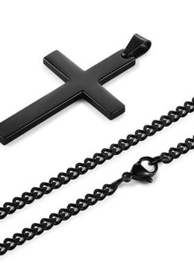 Stainless Steel Cross Necklace for Men Vintage Cross Pendant