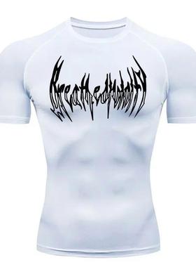 2024 Men's Compression Long Sleeve Black Gym Workout T-S