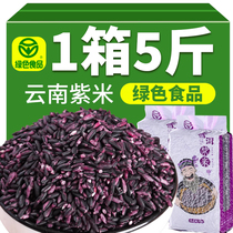 (Aliments verts) Yunnan riz Purple Nouveau riz Wugu Cereals Ink Jiang Purple Gillious Rice Cooking Porridge Rice Group Purple Rice Dew