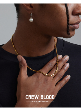 闪烁不规则钛钢项链男女