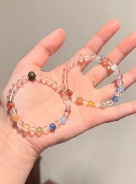 多巴胺彩虹糖串珠手链女春夏原创自制小众设计款气质百搭可爱手串