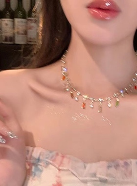 夏日特调~精致流苏项链女轻奢小众设计感高级感气质锁骨链颈链潮