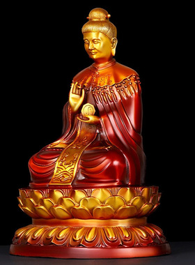 无生老母摆件铜彩绘老祖母无极老母始母元君家用佛堂佛像o