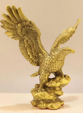 黄铜器摆件大展宏图老鹰雄鹰雄鹰展翅公司开业礼品办公居家饰品o