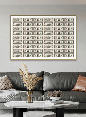 潮流服装店咖啡店挂画美金装饰画版画工作室办公室画廊美元壁画