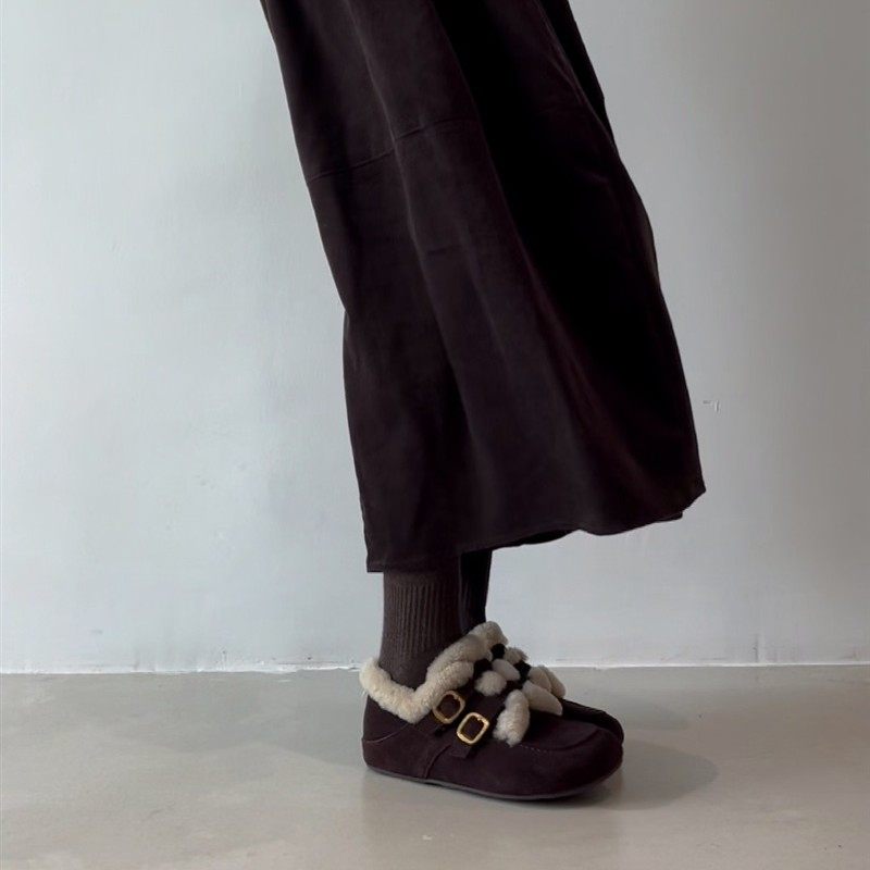 2025秋冬新款复古圆头加绒保暖舒适毛毛懒人百搭厚底增高勃肯鞋女,淘宝优惠券,粉丝福利购,淘宝优惠卷