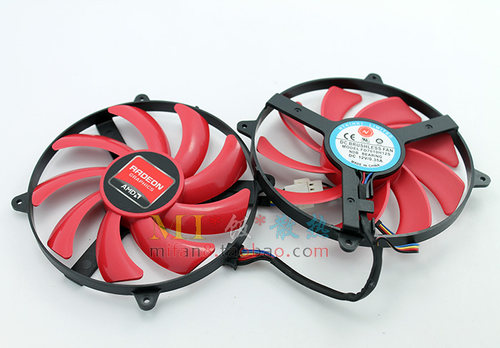 ATI新款全新店铺三包 HD7990 显卡双叶 红色吊框风扇 四线温控 - 图0