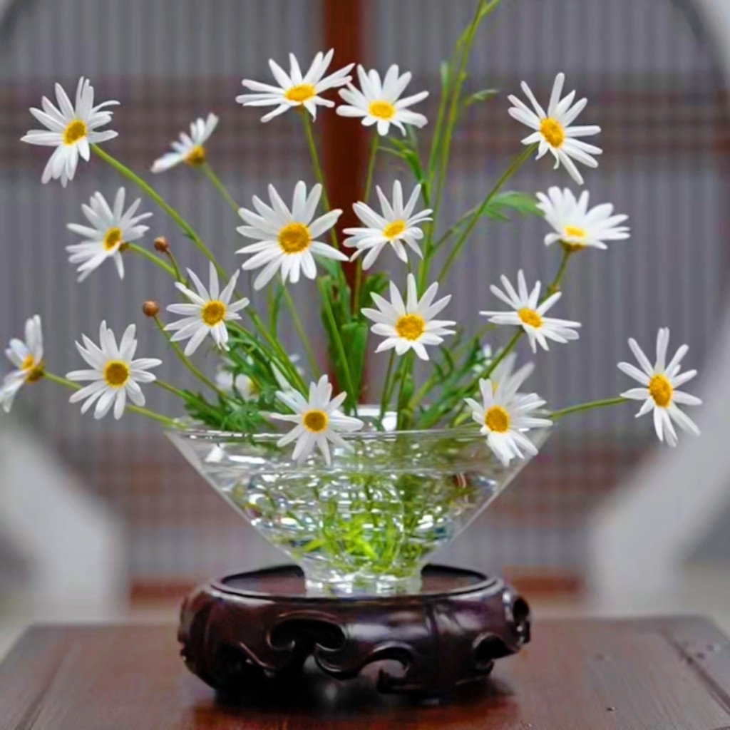 Large weighted glass ball sword mountain flower arrangement base vase