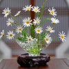 Large weighted glass ball sword mountain flower arrangement base vase