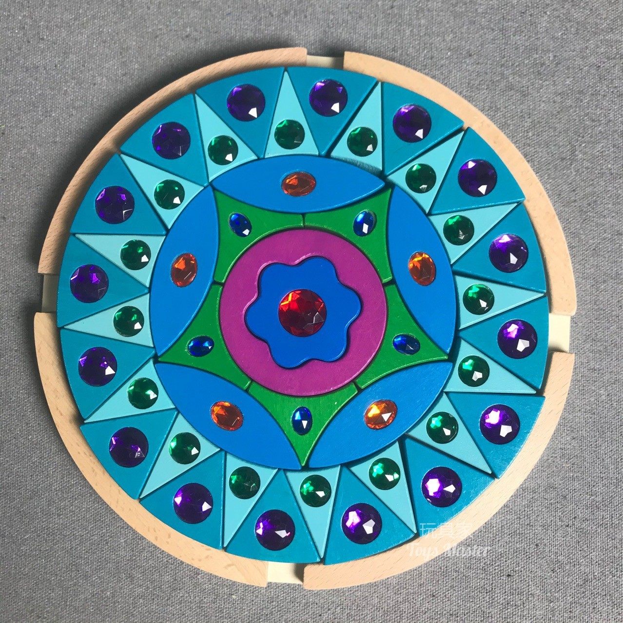 彩虹积木实木制宝曼陀罗太阳花宝石闪钻儿童拼图搭建艺术美育玩具,淘宝优惠券,粉丝福利购,淘宝优惠卷