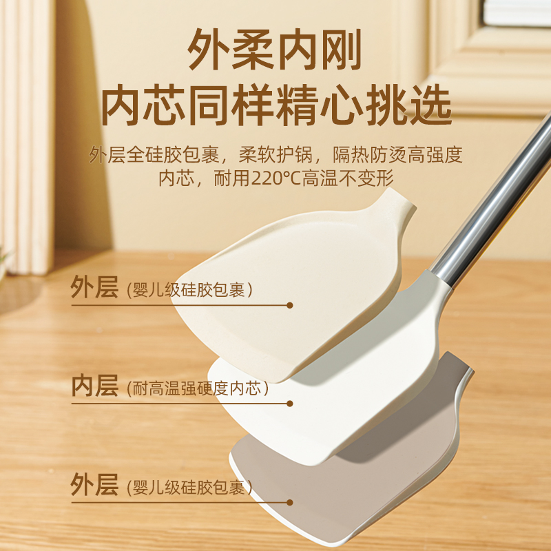 英国明爵硅胶铲子家用不粘锅专用炒菜硅胶锅铲不伤锅食品级厨具 - 图1