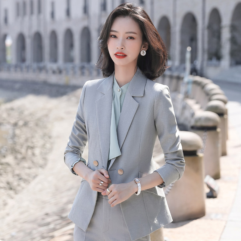 女套装高端面试商务总裁西装职场 seensunny秦晨职业女裤套装