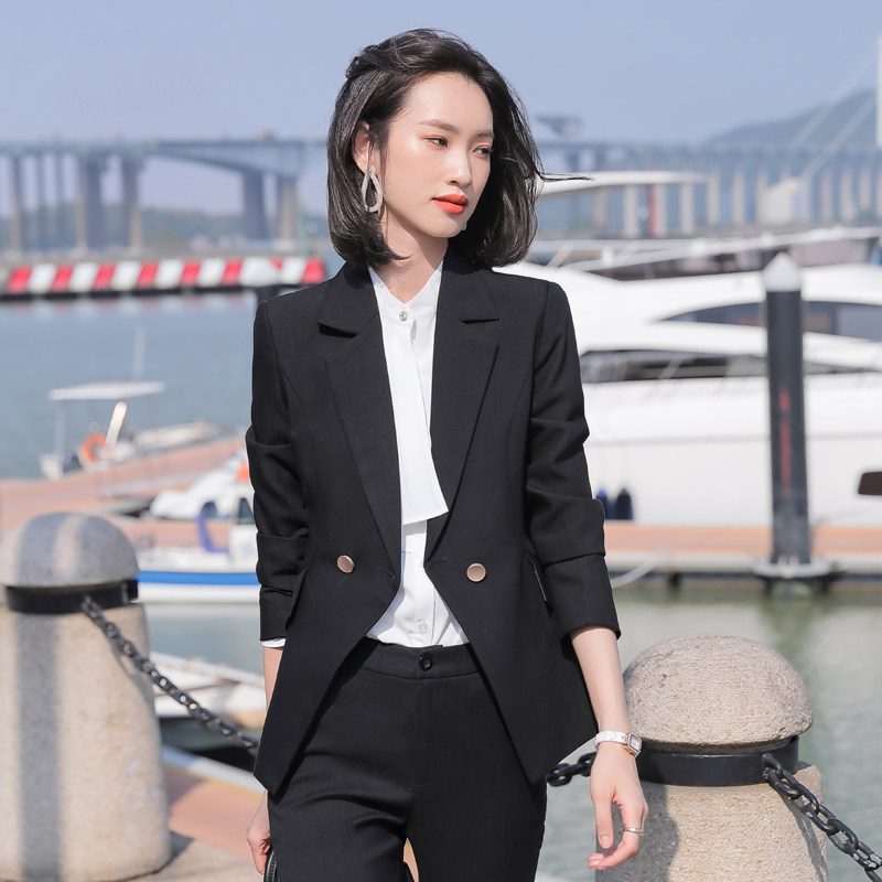 女套装高端面试商务总裁西装职场 seensunny秦晨职业女裤套装