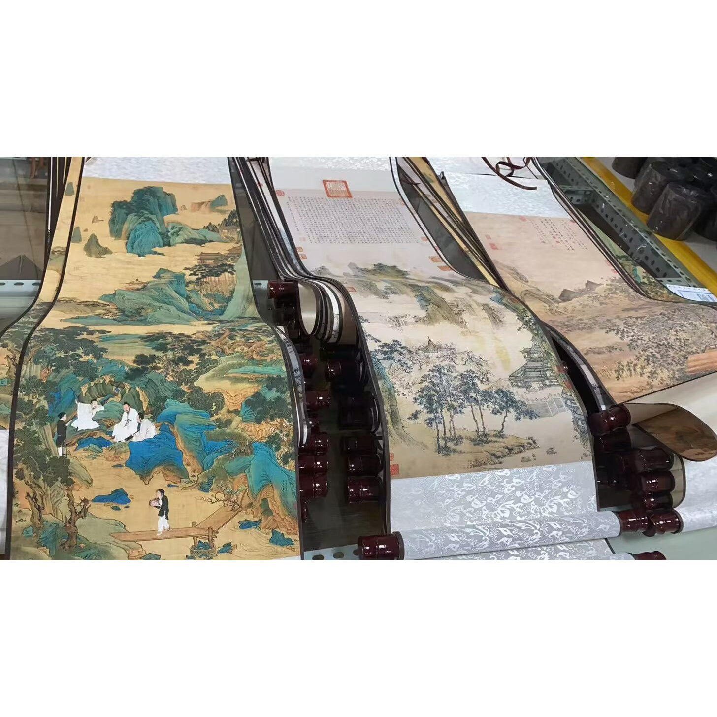 文徵明水墨荷花花鸟画山水国画丝绸画风水挂画字画仿古名家卷轴画,淘宝优惠券,粉丝福利购,淘宝优惠卷