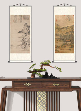 张大千水墨仿古风花鸟画